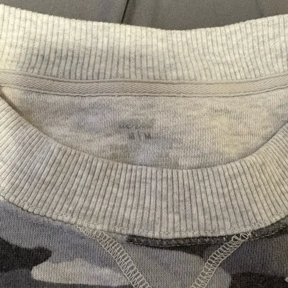 aerie Gray and Black Camo Pullover Sweater - Picture 2 of 3